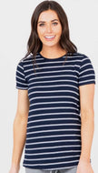 Agnes & Dora Fitted Tee - Navy/Ivory Stripe