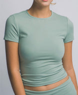 Fitted Short-Sleeve Active Top