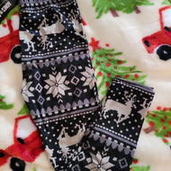 KIDS LEGGINGS - Blk/Gray Reindeer