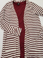 Favorite Cardi - Dark Wine Stripe