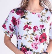 Agnes & Dora Frill Sleeve Top - Springtime Floral