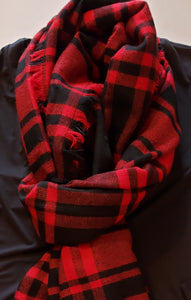 Blanket Scarf - Red/Blk