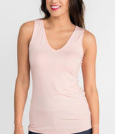 Fitted V-Neck Tank - Rose Gold