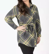 Flannel Tunic - Simple Plaid Gray