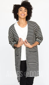 Forever Cardi - Double Ivory Stripe