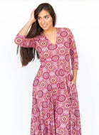 Agnes & Dora Essential Midi Dress - Circle Mandala Print