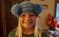 CC KIDS Double Pom Head Wrap - Denim