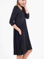 Muse Midi Dress - Solid Black