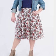 Midi Skirt w/ Pockets - Sage & Rust