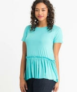 Relaxed Ruffle Tee - Seafoam