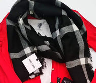 Blanket Scarf - White & Black
