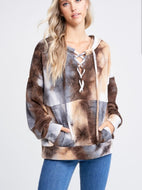 Tie Dye Hoodie - Brown