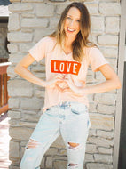 Agnes & Dora Graphic Tee V-Neck - Love