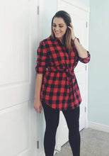 Load image into Gallery viewer, Flannel Tunic Buffalo Check - Red/Blk