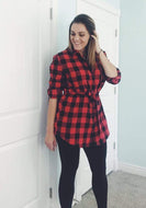 Flannel Tunic Buffalo Check - Red/Blk