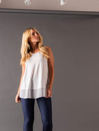 Chiffon Ruffle Tank - Ivory