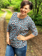 Dolman Tunic - Blue Animal Print