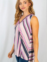 Load image into Gallery viewer, Sleeveless Striped Knit Top