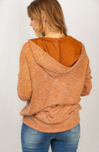 Load image into Gallery viewer, Ribbed Hoodie - Heathered Camel