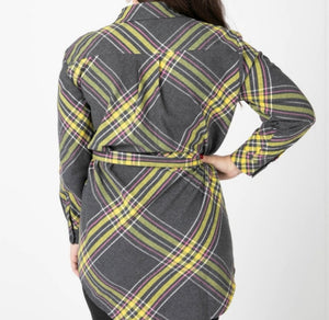 Flannel Tunic - Simple Plaid Gray