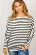 Long Sleeve Dolman - Black/Ivory